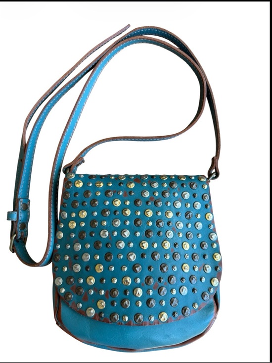 Campomaggi Handbags - Campomaggi Turquoise Studded Crossbody Bag